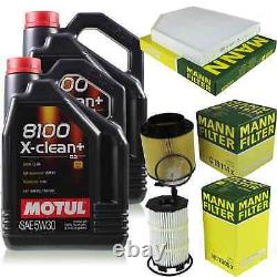 10L Inspection Set Kit Motul 8100 X-Clean +5W-30 Engine Oil Mann