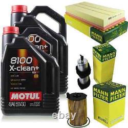 10L Inspection Set Kit Motul 8100 X-Clean +5W-30 Engine Oil Mann 11382745