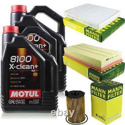 10L Inspection Set Kit Motul 8100 X-Clean +5W-30 Engine Oil Mann 11382757