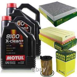 10L Inspection Set Kit Motul 8100 X-Clean +5W-30 Engine Oil Mann 11382758