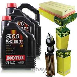 10L Inspection Set Kit Motul 8100 X-Clean +5W-30 Engine Oil Mann 11383324