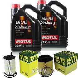 10L Inspection Set Kit Motul 8100 X-Clean +5W-30 Engine Oil Mann 11383710