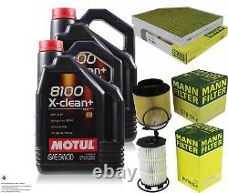 10L Inspection Set Kit Motul 8100 X-Clean +5W-30 Engine Oil Mann 11383723