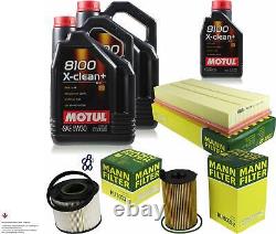 10L Inspection Set Kit Motul 8100 X-Clean +5W-30 Engine Oil Mann 11383918