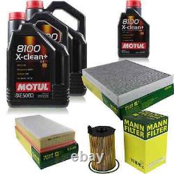 10L Inspection Set Kit Motul 8100 X-Clean +5W-30 Engine Oil Mann 11383938