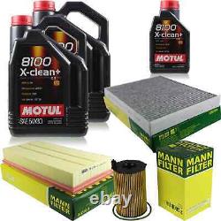 10L Inspection Set Kit Motul 8100 X-Clean +5W-30 Engine Oil Mann 11383955