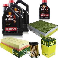 10L Inspection Set Kit Motul 8100 X-Clean +5W-30 Engine Oil Mann 11383958