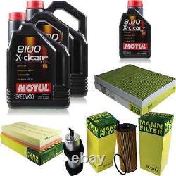 10L Inspection Set Kit Motul 8100 X-Clean +5W-30 Engine Oil Mann 11384008