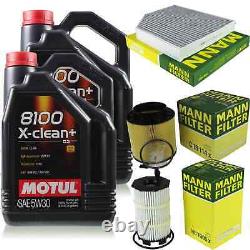 10L Inspection Set Kit Motul 8100 X-Clean +5W-30 Engine Oil Mann-Filter