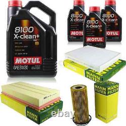 8L Inspection Set Kit Motul 8100 X-Clean +5W-30 Engine Oil Mann 11380441