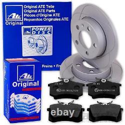 ATE Powerdisc Brake Discs + Rear Linings for Audi A3 Leon Superb