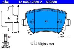 ATE Powerdisc Brake Discs + Rear Linings for Audi A3 Leon Superb