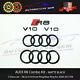 Audi R8 Black Mat Hood Trunk Ring V10 Logo Badge Kit Set 2008-2015