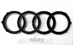 Audi Rs3 Gloss Black Set Kit Of Rings Before Badge Grid Boot LID Trunk Emblem
