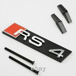 Audi Rs4 Chrome Set Kit Front Rings Badge Grid Lock Cover