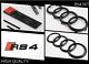 Audi Rs4 Matt Black Set Kit Of Rings Before Badge Grid Boot Lid Trunk Emblem