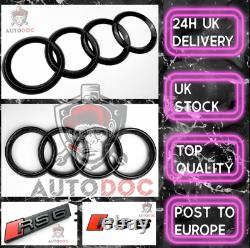 Audi Rs6 Gloss Black Set Kit Of Rings Before Badge Grid Boot LID Trunk Emblem