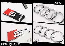 Audi S1 Chrome Set Kit Rings Before Badge Grid Boot LID Trunk Emblem