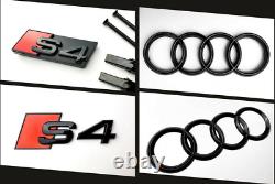Audi S4 Black Gloss Set Kit Of Rings Before Badge Grid Lock Cover