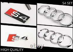 Audi S4 Chrome Set Kit Front Ring Badge Grille Chest LID