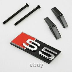 Audi S5 Chrome Set Kit Front Rings Badge Grid Lock Cover Emblem