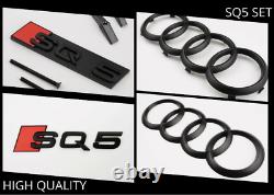 Audi Sq5 Matt Black Set Kit Of Rings Before Badge Grid Boot LID Trunk Emblem