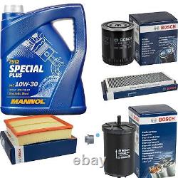 Bosch Inspection Kit Set 5L Mannol Special Plus 10W-30 for Audi A4 2.6