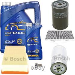 Bosch Inspection Kit Set 6L Mannol Defender 10W-40 for Audi A6 Avant 2.5