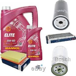 Bosch Inspection Kit Set 6L Mannol Elite 5W-40 for Audi 80 8C B4 1.9
