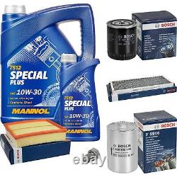 Bosch Inspection Kit Set 6L Mannol Special Plus 10W-30 for Audi A4 Avant