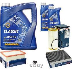 Bosch Inspection Kit Set 7L Mannol Classic 10W-40 for Audi A3 Sportback 1.8