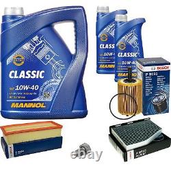 Bosch Inspection Kit Set 7L Mannol Classic 10W-40 for Audi A3 Sportback 2.0