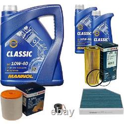 Bosch Inspection Kit Set 7L Mannol Classic 10W-40 for Audi A6 4G2 C7 4GC
