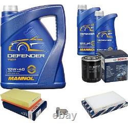 Bosch Inspection Kit Set 7L Mannol Defender 10W-40 for Audi A6 4A C4 2.6