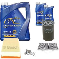 Bosch Inspection Kit Set 7L Mannol Defender 10W-40 for Audi A6 Avant 2.5