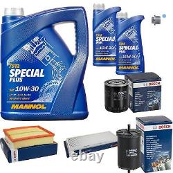 Bosch Inspection Kit Set 7L Mannol Special Plus 10W-30 for Audi A4 2.6