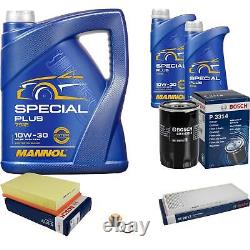 Bosch Inspection Kit Set 7L Mannol Special Plus 10W-30 for Audi Cabriolet