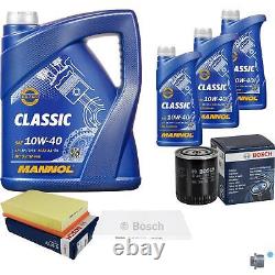 Bosch Inspection Kit Set 8L Mannol Classic 10W-40 for Audi A6 4A C4 2.6