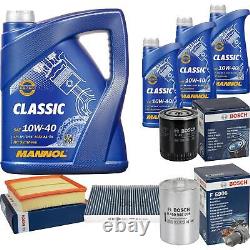 Bosch Inspection Kit Set 8L Mannol Classic 10W-40 for Audi A6 Avant 2.4