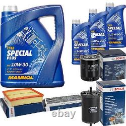 Bosch Inspection Kit Set 8L Mannol Special Plus 10W-30 for Audi A4 2.6