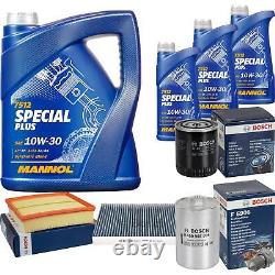 Bosch Inspection Kit Set 8L Mannol Special Plus 10W-30 for Audi A6 Avant 2.4