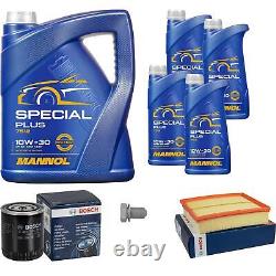 Bosch Inspection Kit Set 9L Mannol Special Plus 10W-30 for Audi A6 2.4