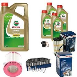 Bosch Inspection Set 9 L Castrol Edge 5W-30 LL for Audi A8 4.2 FSI Quattro