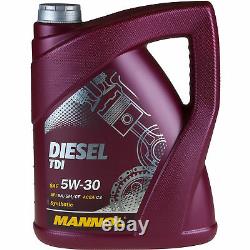Engine Oil 10l Mannol Diesel Tdi 5w-30 + Mann-filter Audi A8 4e S8 Quatro