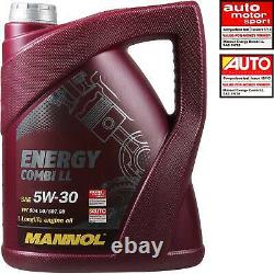 Engine Oil 6l Mannol 5w-30 Break LL + Mann Filter Luft Audi Q5 8r 2.0 Tdi