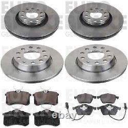 Eurobrake Brake Discs + Front + Rear Linings Suitable for Audi A4 8E