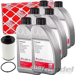 Febi Transmission Filter +6L Oil Oil Change Kit for Audi 6 Speed DSG