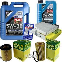 Filter Set Kit + 5w30 Motor Oil For Audi A3 Sportback 8pa 8p1 Vw Eos 1f7