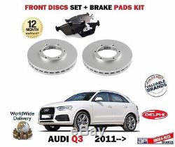 For Audi Q3 1.4 Tfsi 2.0 Tdi 2011- Front Brake Discs Kit Set + Pads