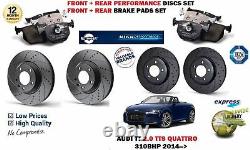 For Audi Tt 2.0 Tts 2014 Before + Back Performance Fixed Brake Discs + Kit Pads